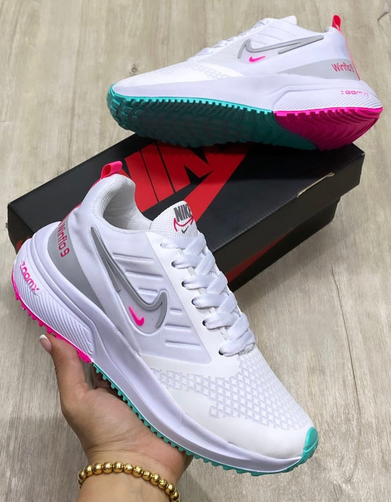 Nike Winflo 9 Blanco Rosa Dama