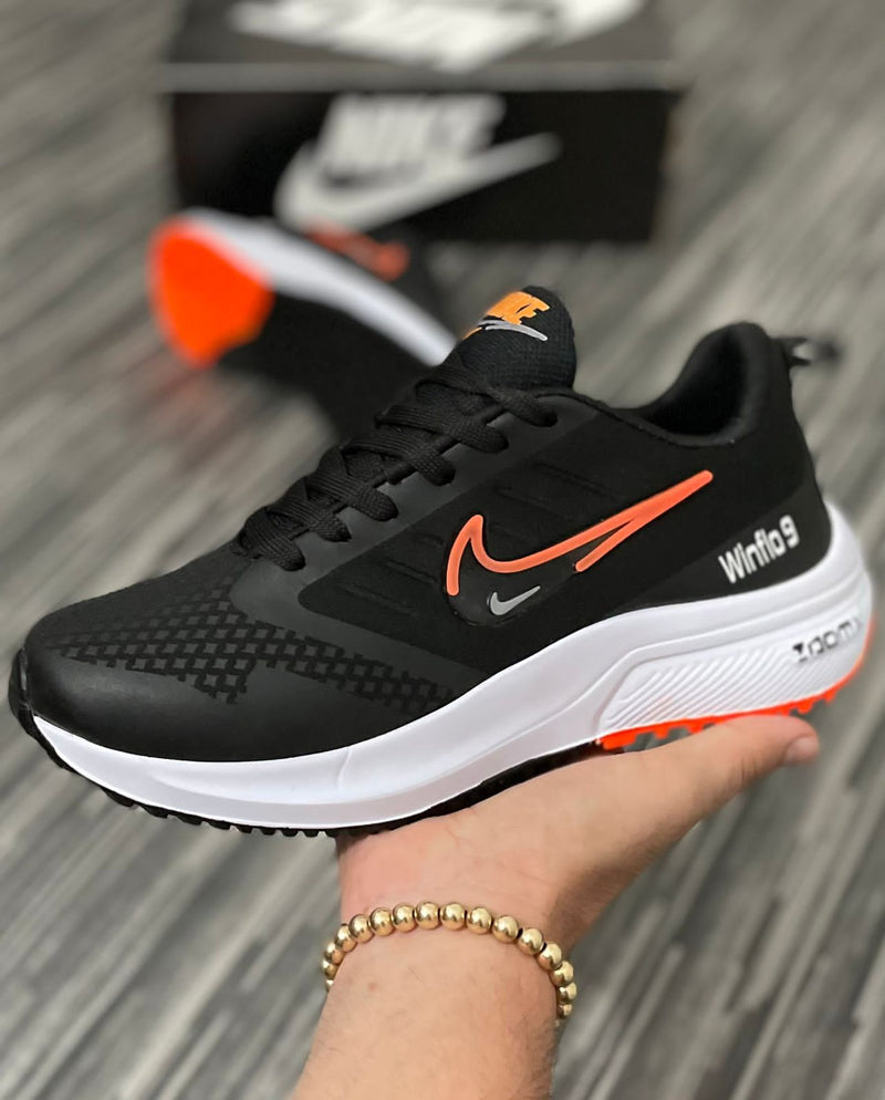 Nike Winflo 9 Negro Naranja Caballero - SUPER PROMOCION