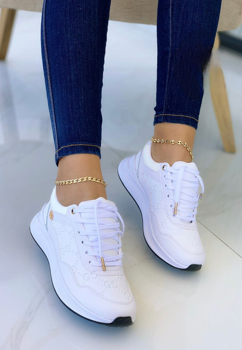 Tenis blancos gucci sale