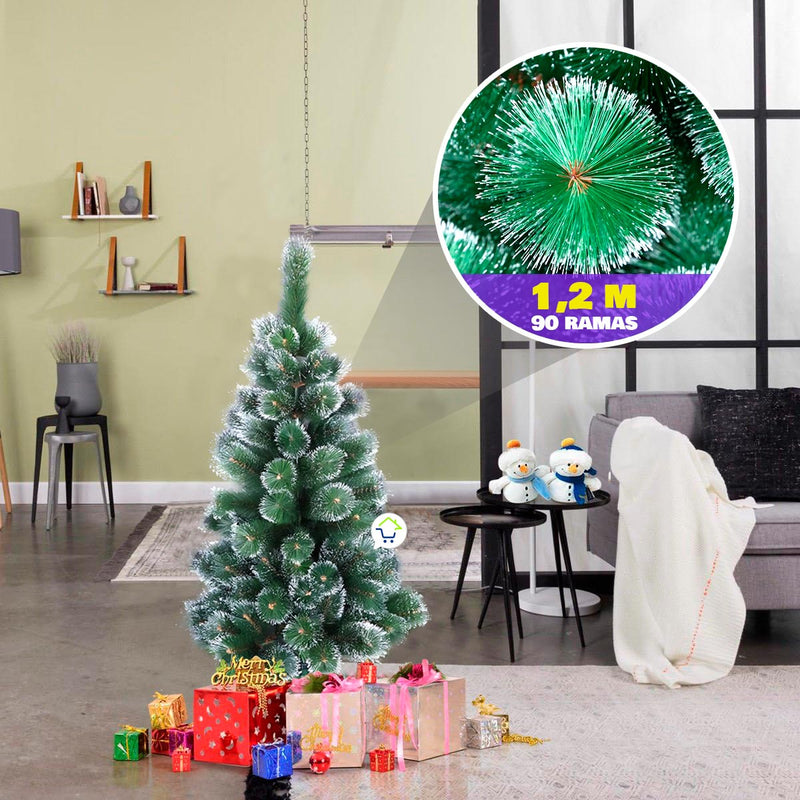 Arbol Navidad Pomposo Tupido 1.20 m 90 Ramas Efecto Nevado YG5353