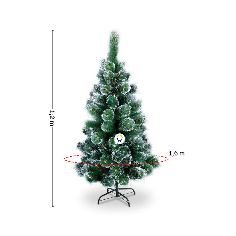 Arbol Navidad Pomposo Tupido 1.20 m 90 Ramas Efecto Nevado YG5353