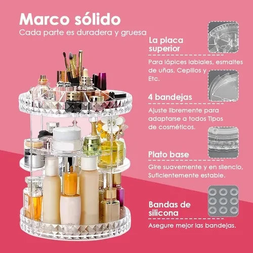 ORGANIZADOR DE MAQUILLAJE GIRATORIO