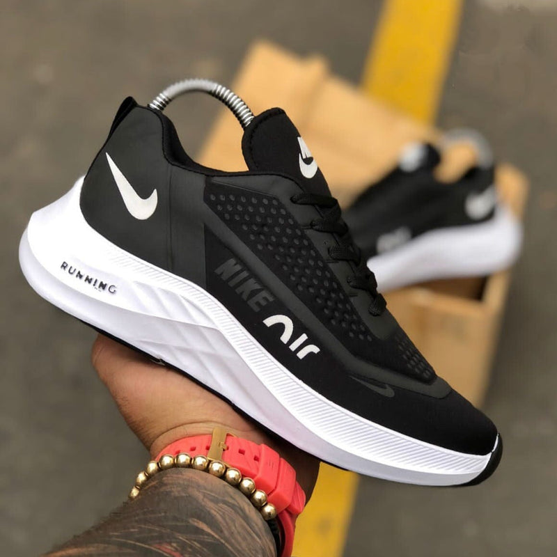 Tenis Nike Air Running Negro Blanco Caballero - SUPER PROMOCION